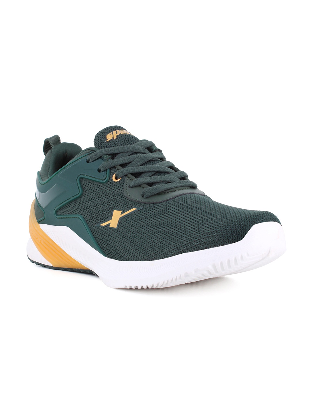 

Sparx Men Green & Gold Mesh Running Non-Marking Shoes