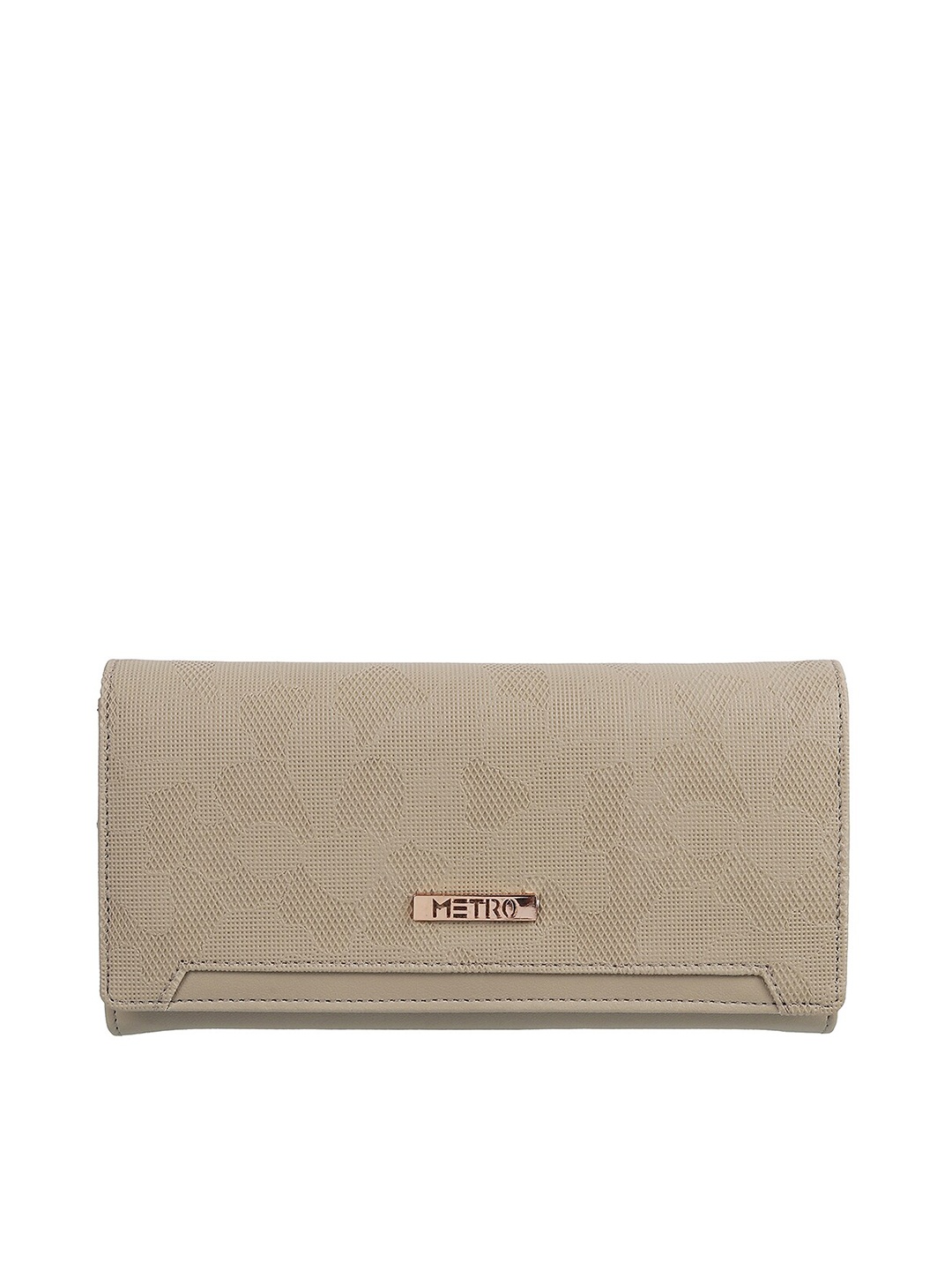

Metro Women Beige Textured Purse Clutch