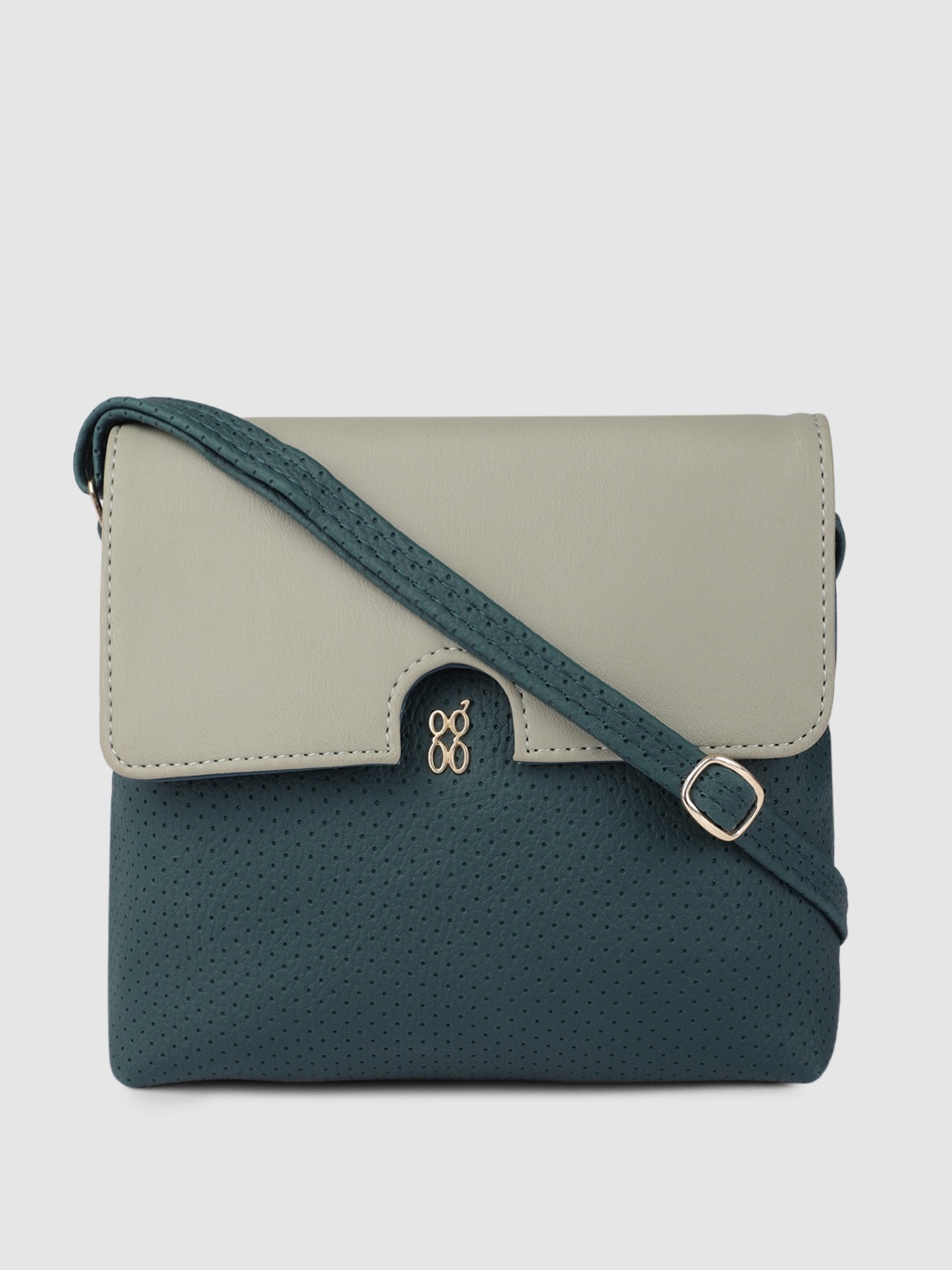 

Baggit Green & Grey Colourblocked Sling Bag