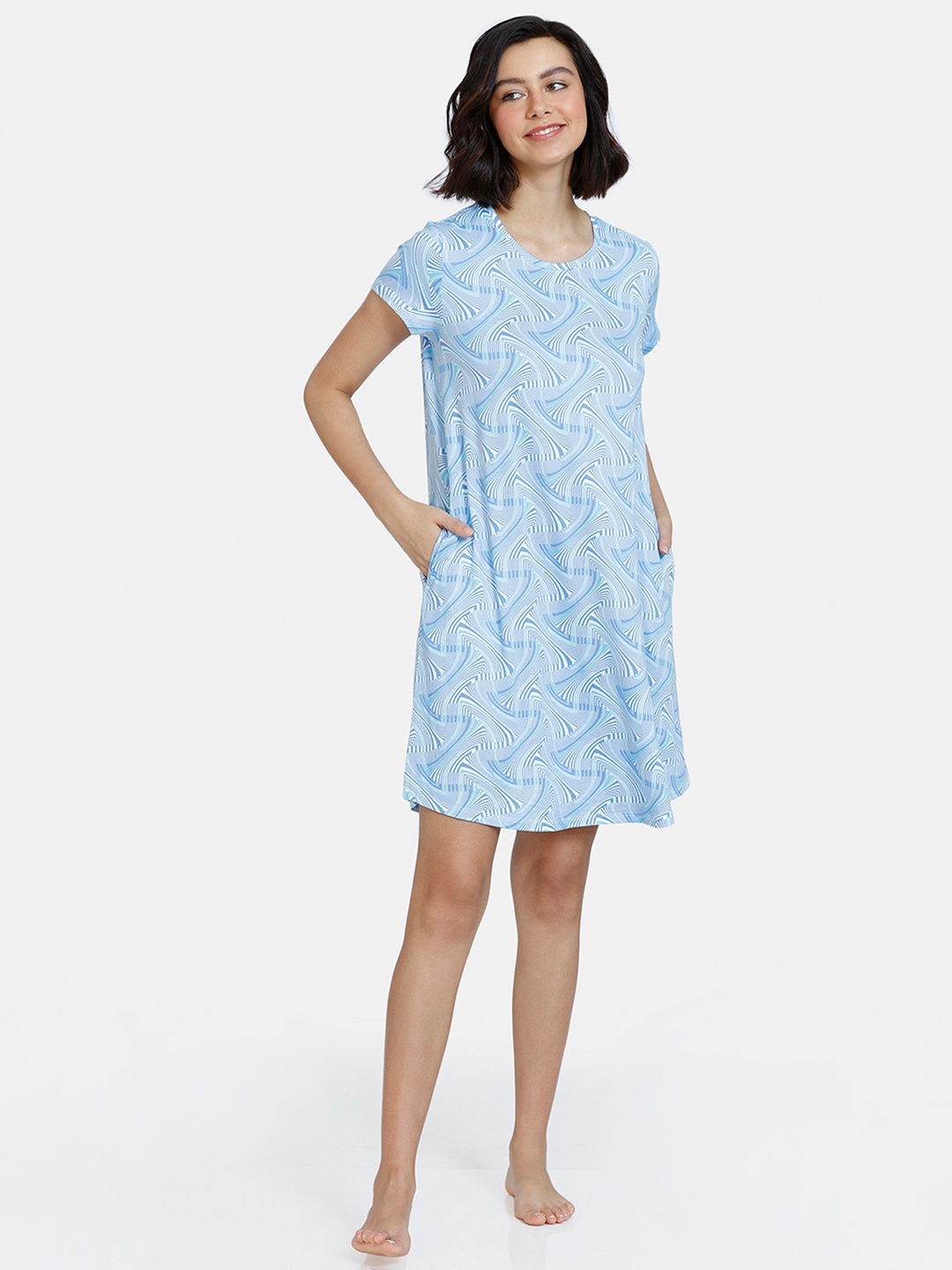 

Zivame Blue Printed Nightdress