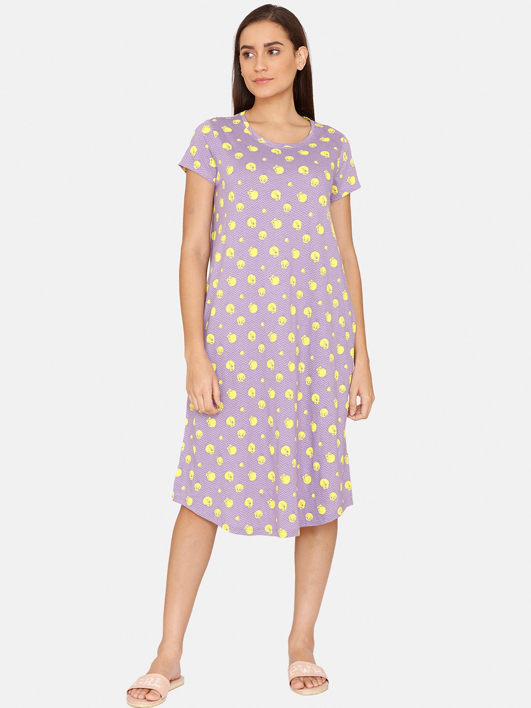 

Zivame Purple Printed Nightdress