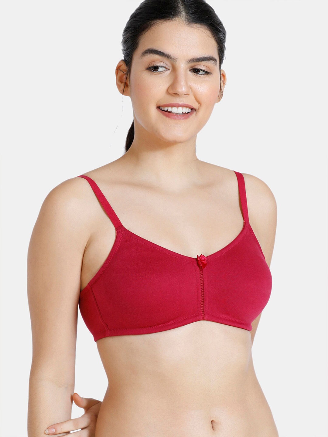 

Zivame Red Non-Padded Seamless T-Shirt Bra