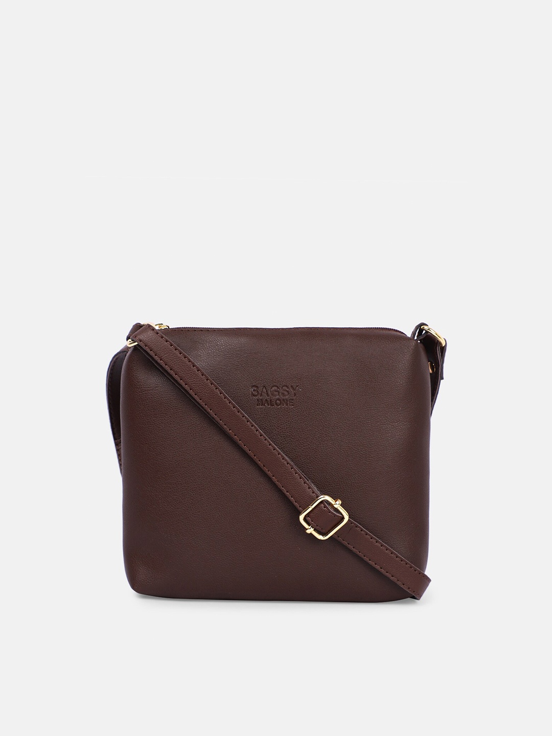 

Bagsy Malone Brown PU Structured Sling Bag