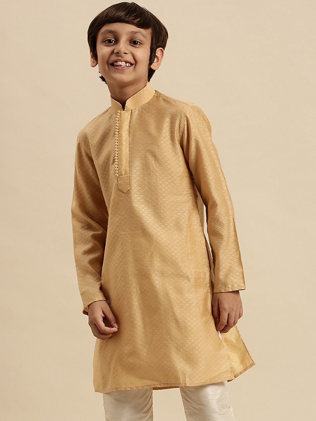 

Sanwara Boys Beige Solid Kurta