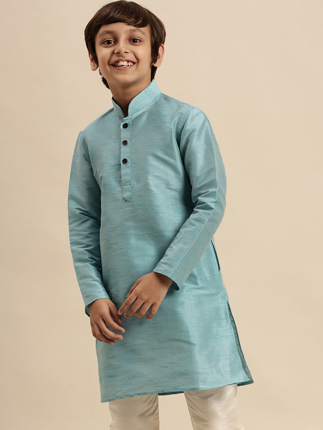 

Sanwara Boys Blue Pastels Solid Kurta