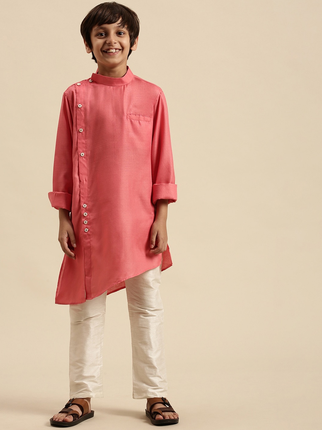 

Sanwara Boys Pink Kurta