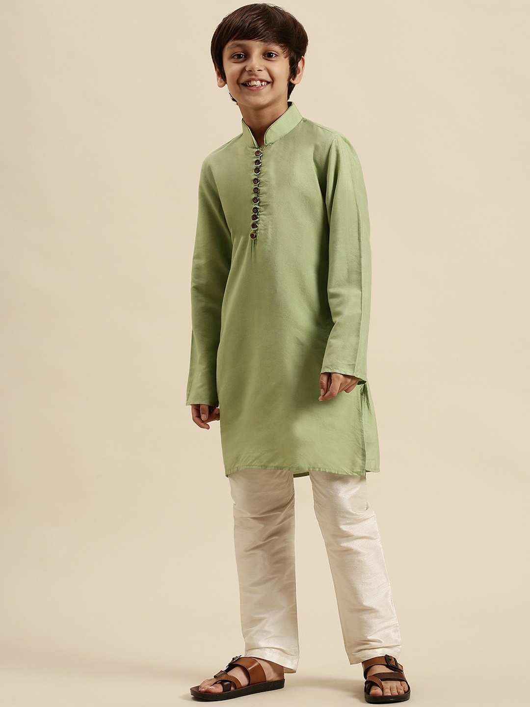 

Sanwara Boys Green Pastels Kurta