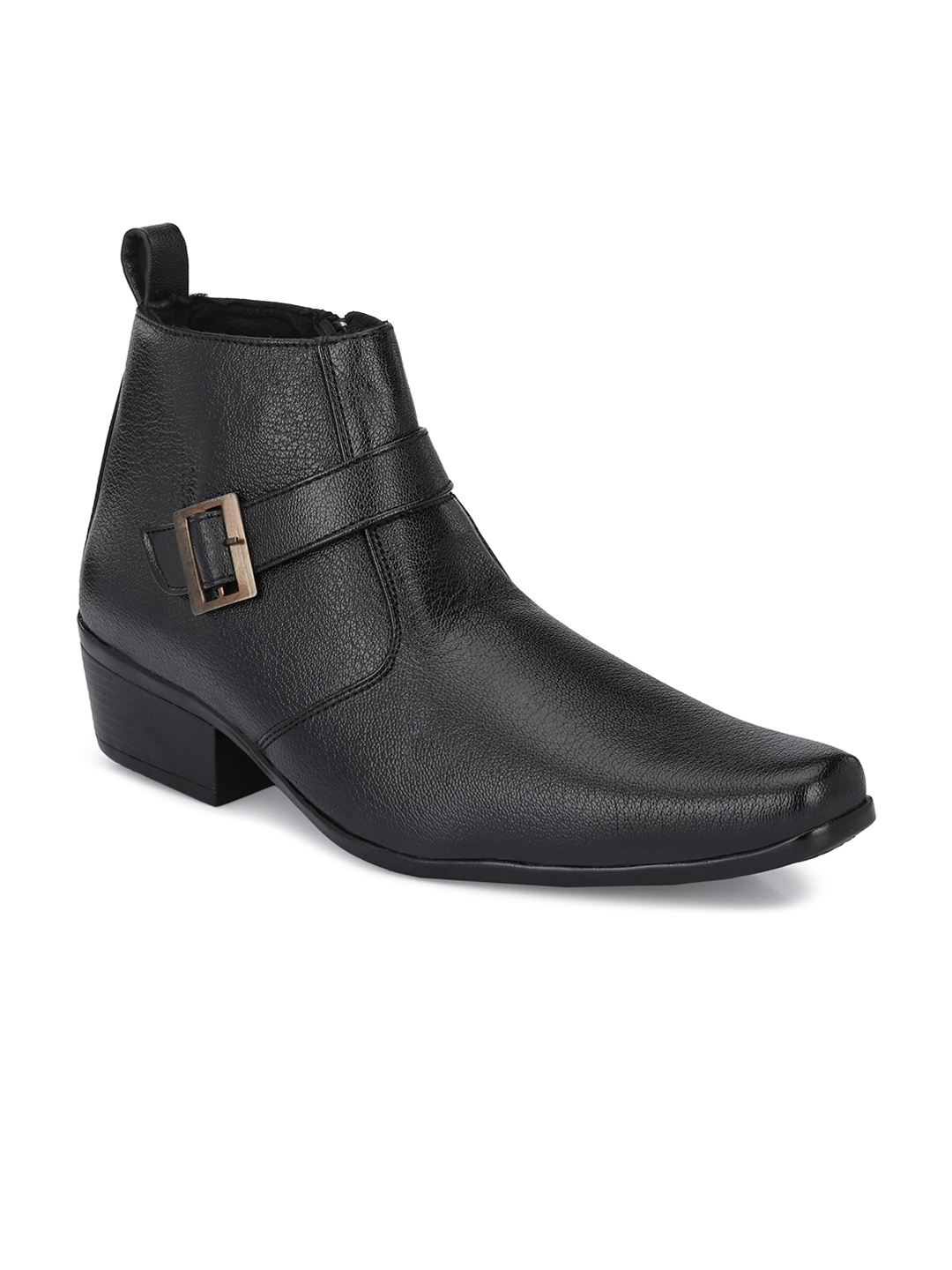 

mr.wonker Men Black Solid Formal High Ankle Deziner Boot