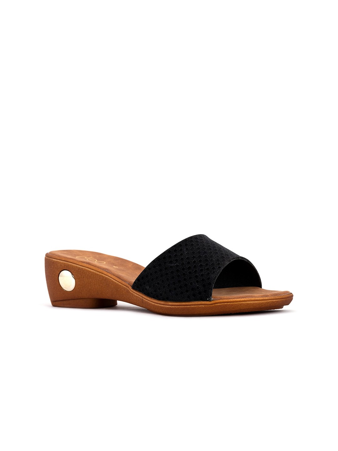 

Khadims Black & Tan Slip-On Platform Sandals