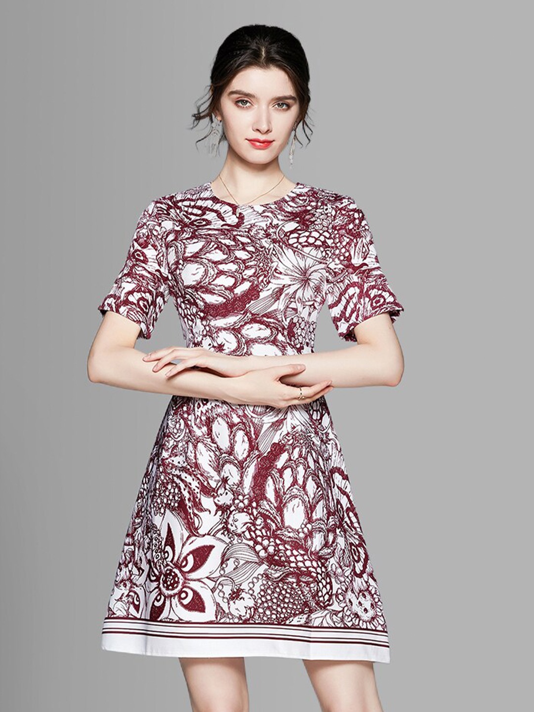 

JC Collection Red Floral Dress