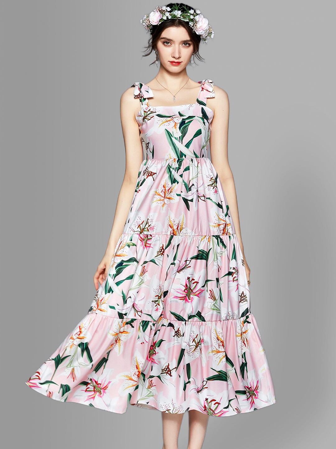 

JC Collection Pink Floral Midi Dress