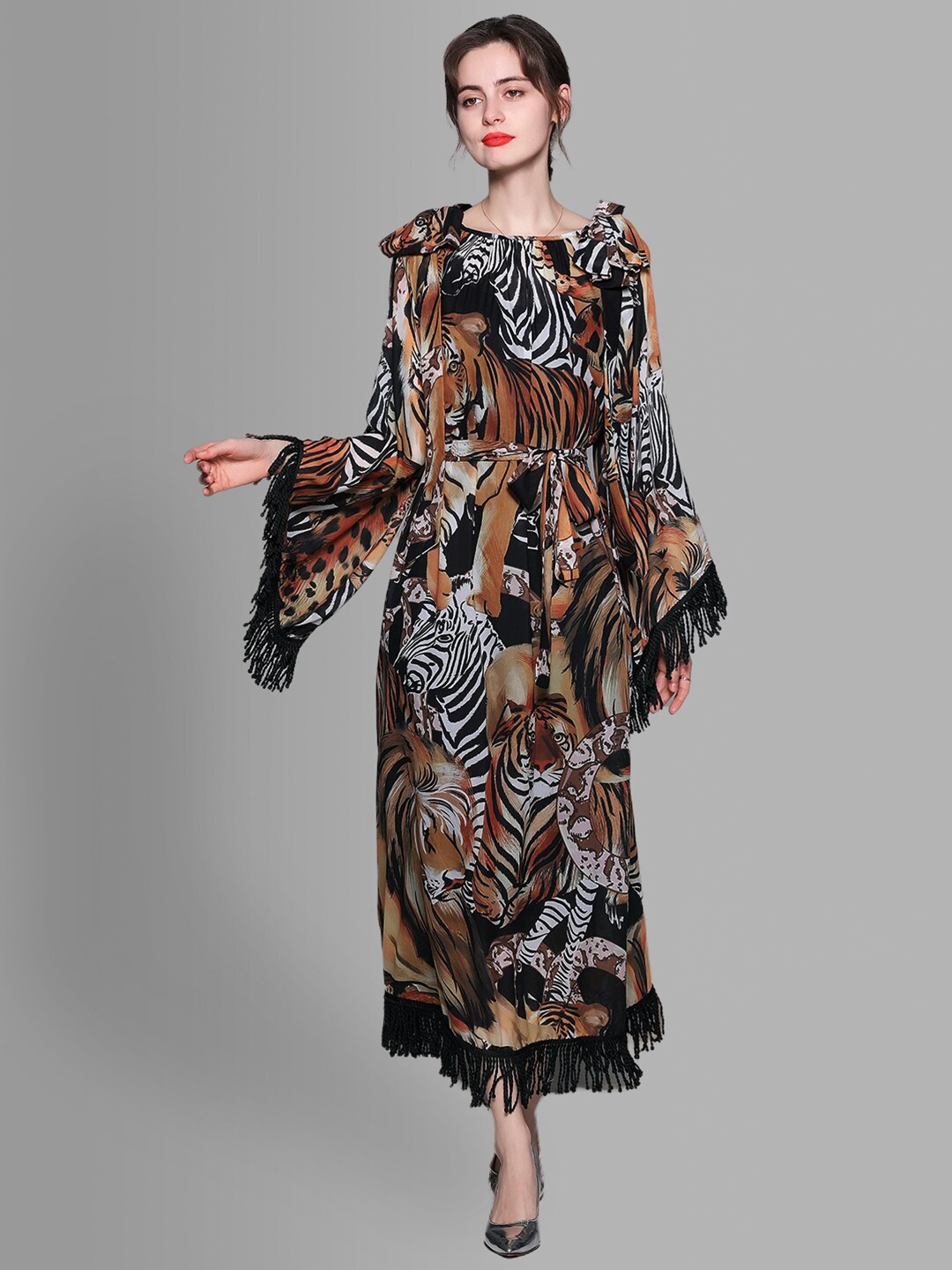 

JC Collection Multicoloured Animal Maxi Dress, Multi
