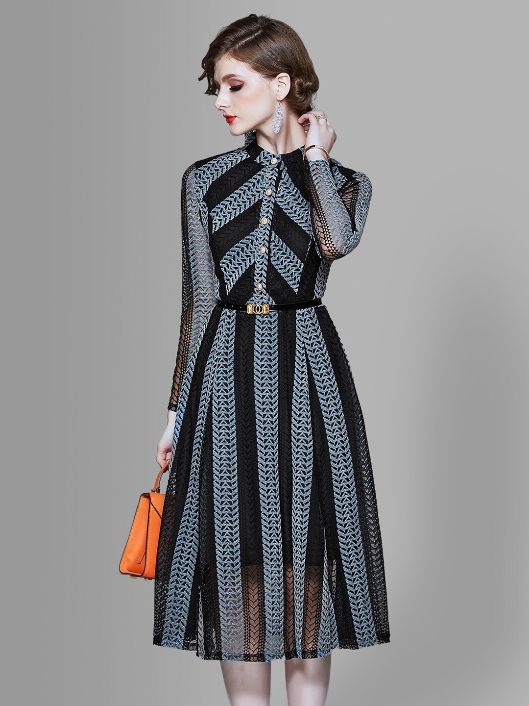 

JC Collection Blue A-Line Dress