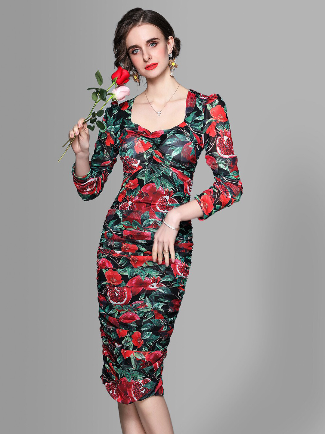 

JC Collection Black Floral Bodycon Dress