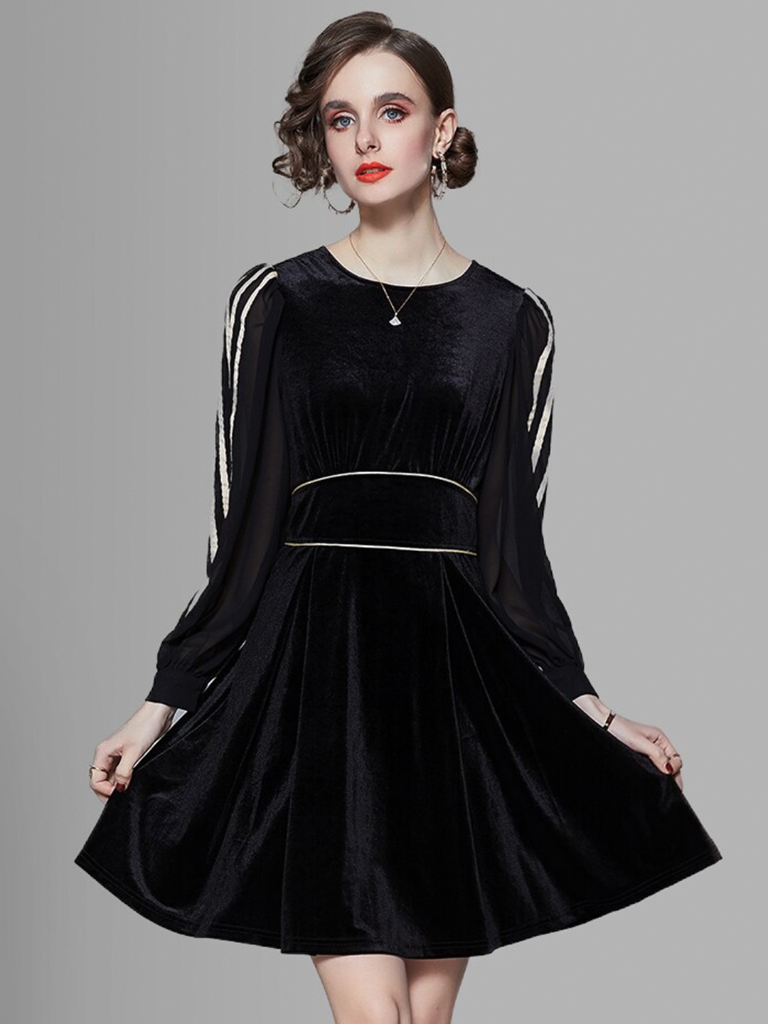 

JC Collection Women Black Midi Dress