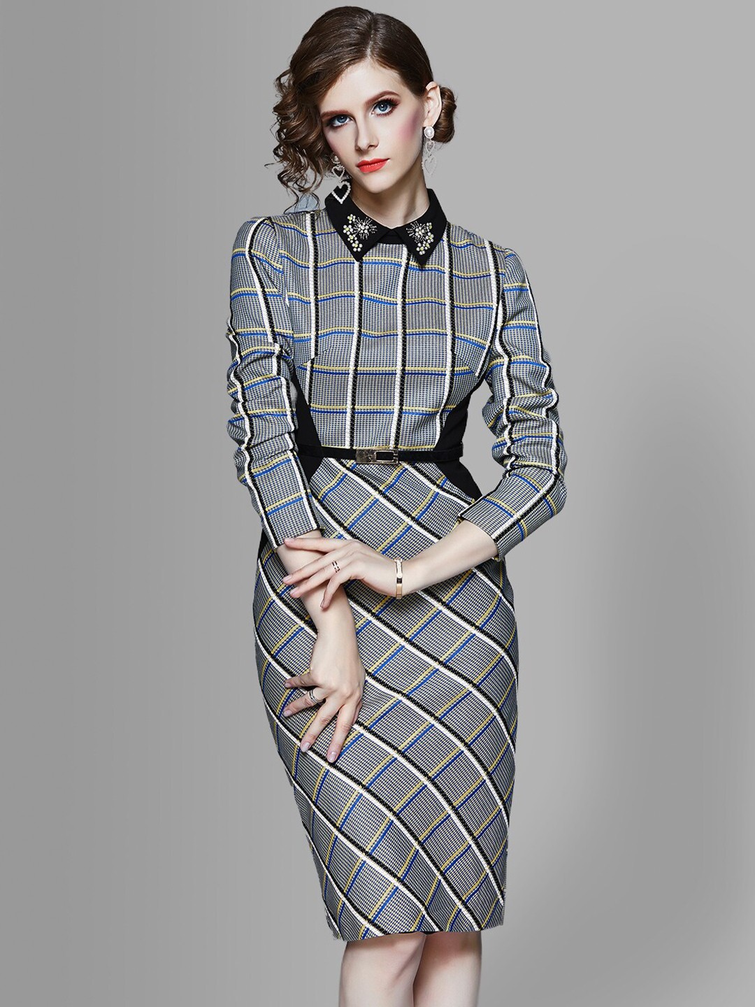 

JC Collection Multicoloured Checked Shirt Dress, Multi