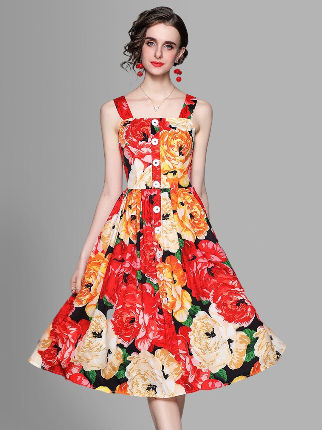 

JC Collection Multicoloured Floral Midi Dress, Multi