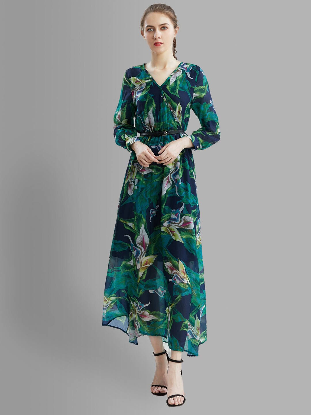 

JC Collection Green Tropical Maxi Dress