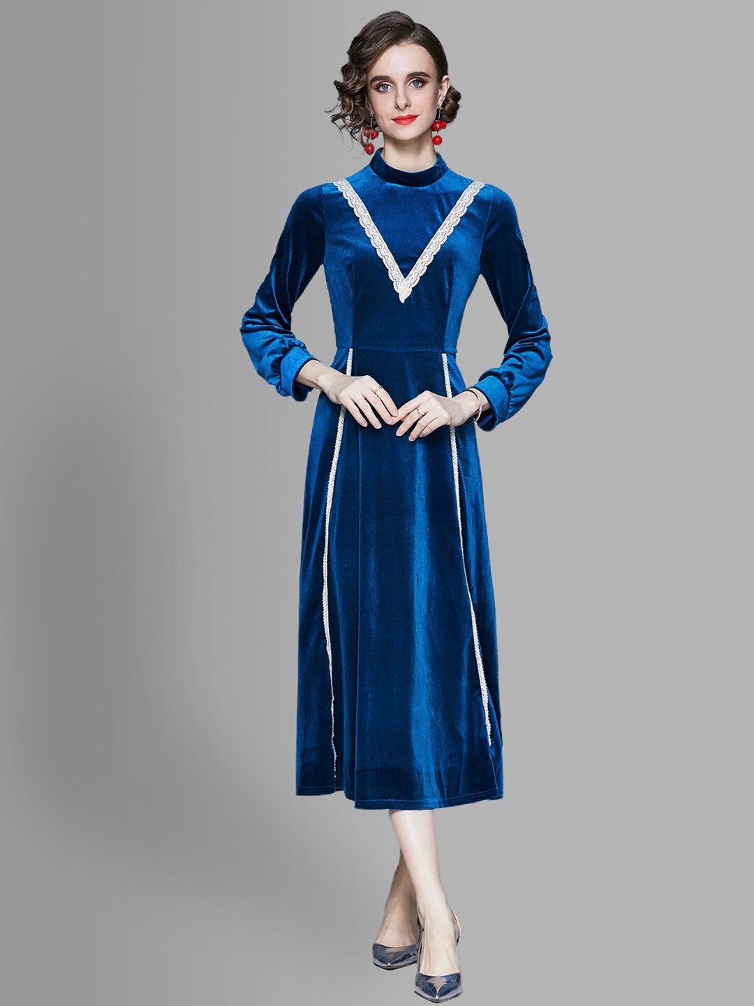 

JC Collection Women Blue A-Line Midi Dress
