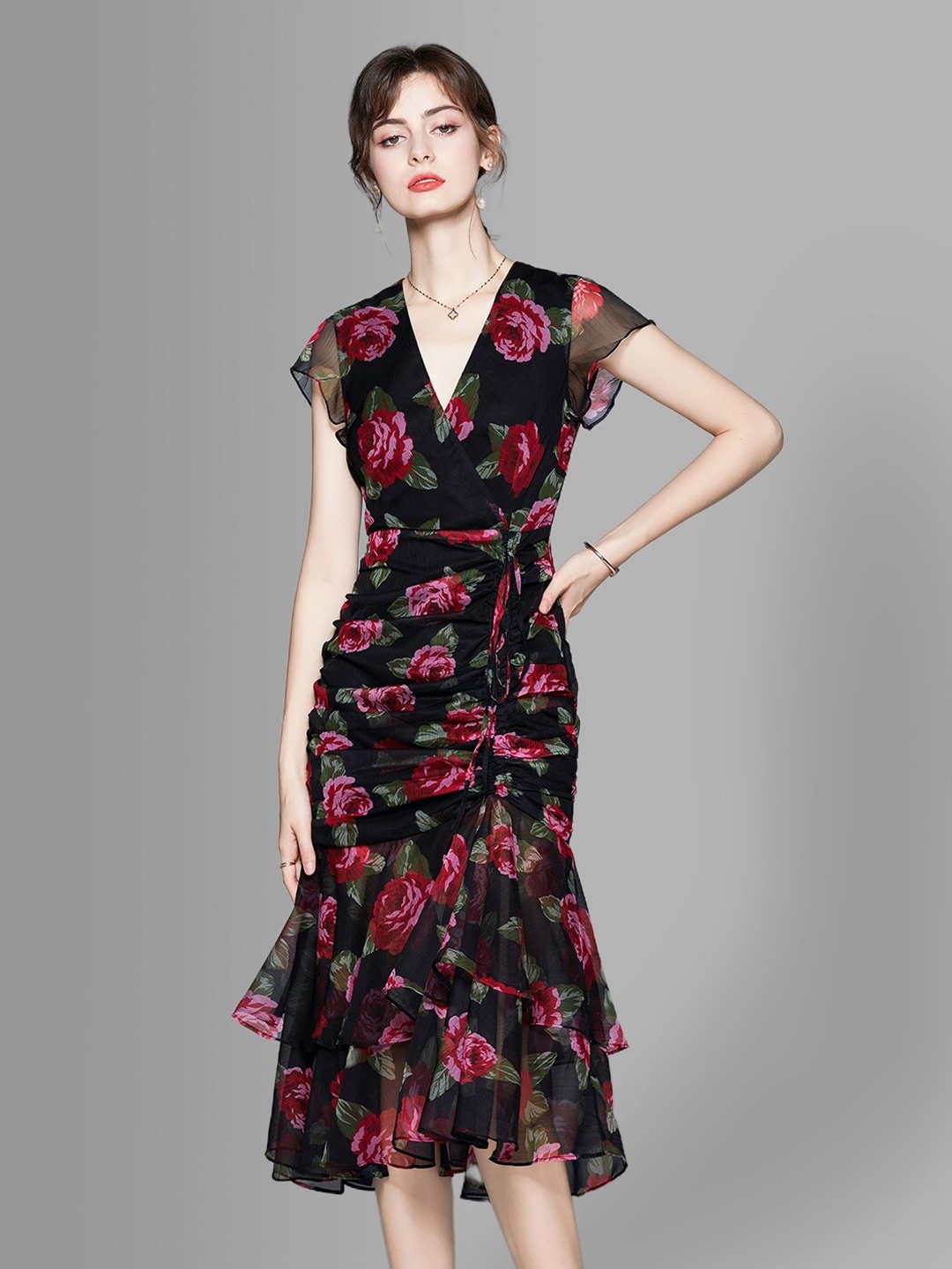 

JC Collection Multicoloured Floral Midi Dress, Multi