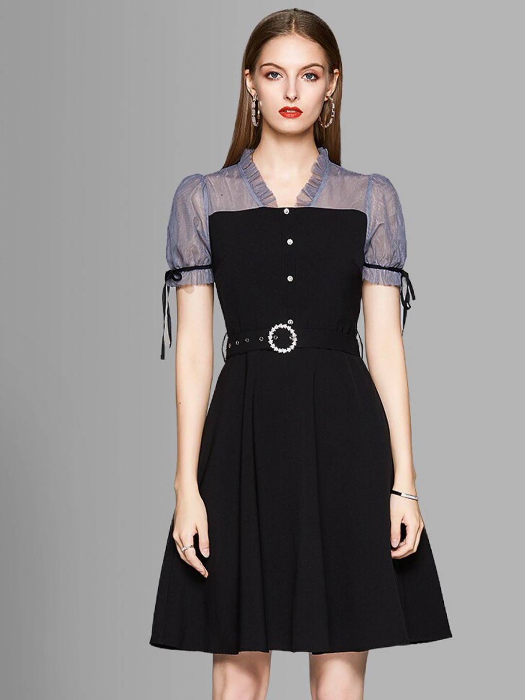 

JC Collection Women Black Fit & Flare Dress