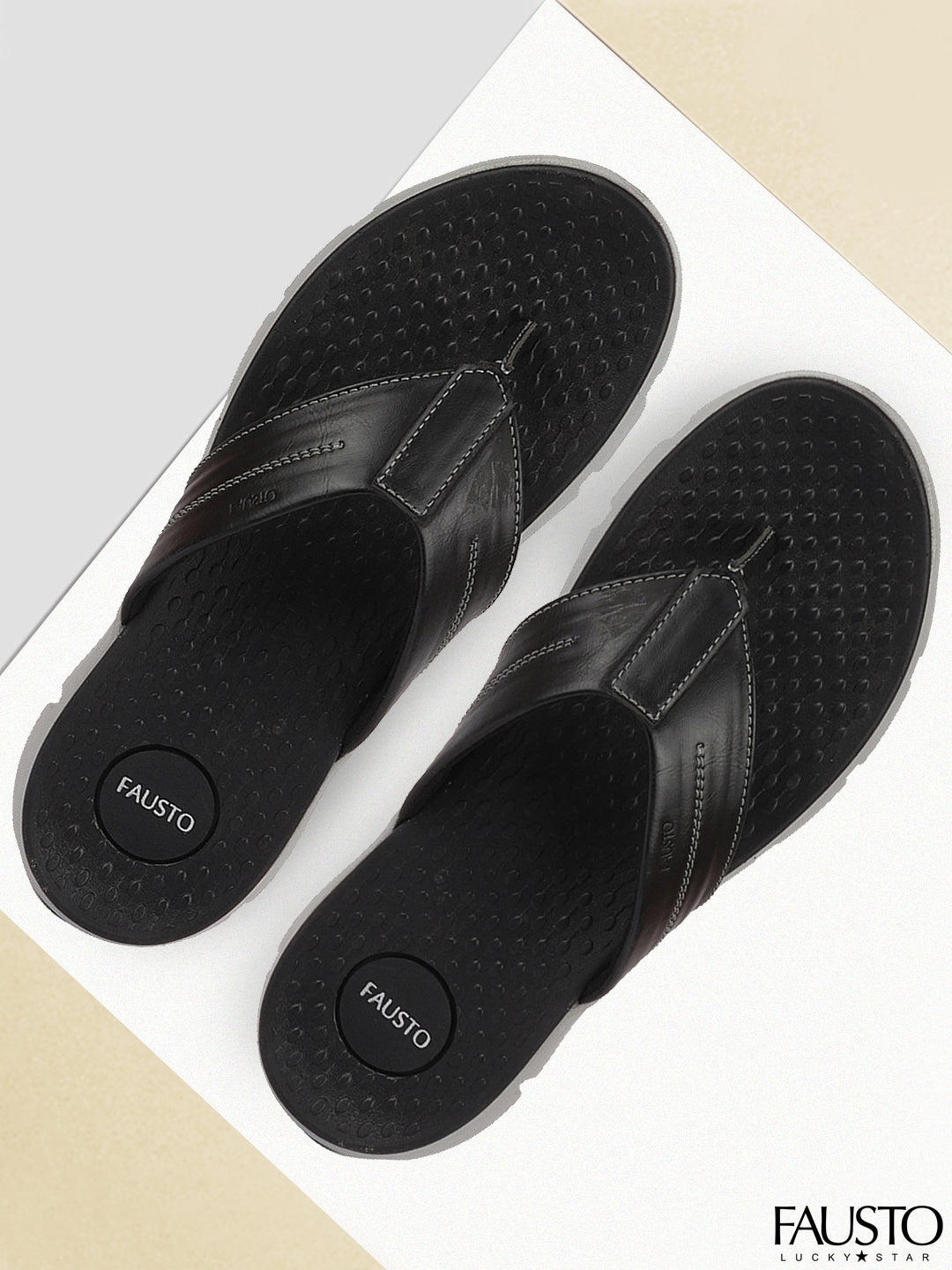 

FAUSTO Men Black Thong Flip-Flops
