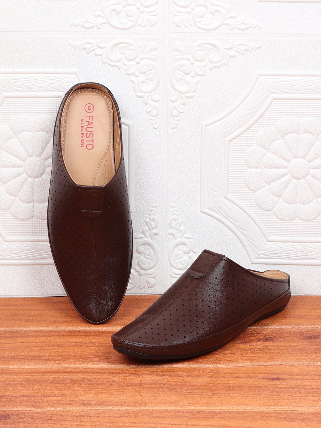 

FAUSTO Men Brown Perforations PU