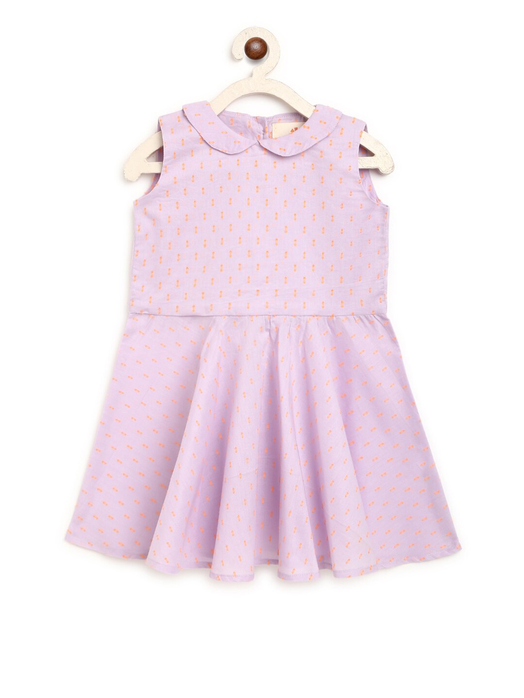 

charkhee Girls Lavender Peter Pan Collar Cotton Dress
