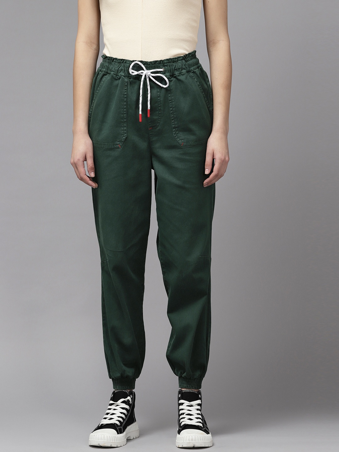 

The Roadster Lifestyle Co. Women Denim Joggers, Green