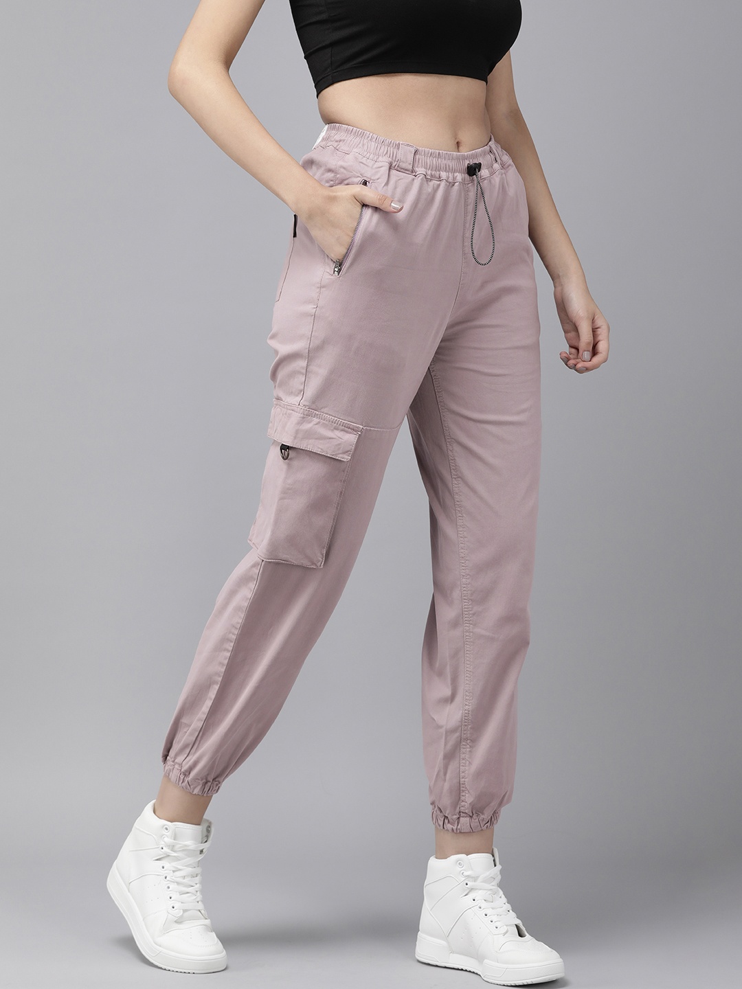 

The Roadster Life Co. Women Mid-Rise Joggers, Mauve