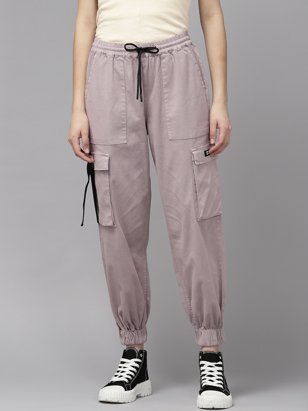 

The Roadster Lifestyle Co. Women Regular Fit Cargo Trousers, Lavender