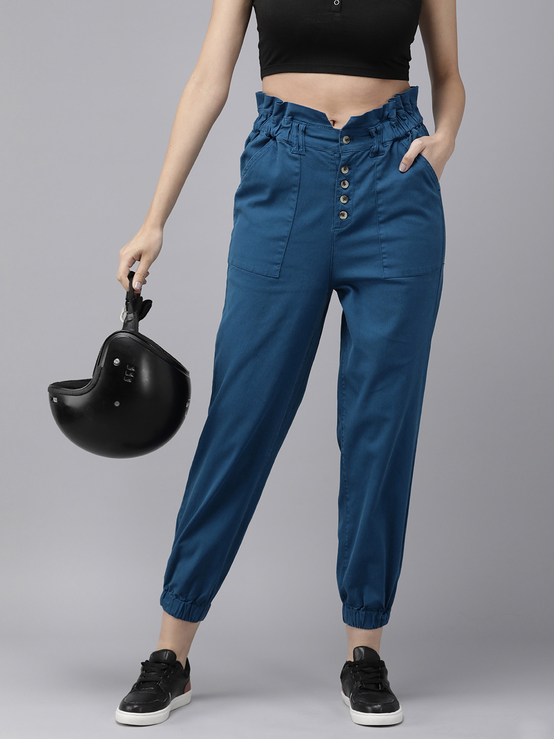 

The Roadster Life Co. Women Mid-Rise Joggers, Blue