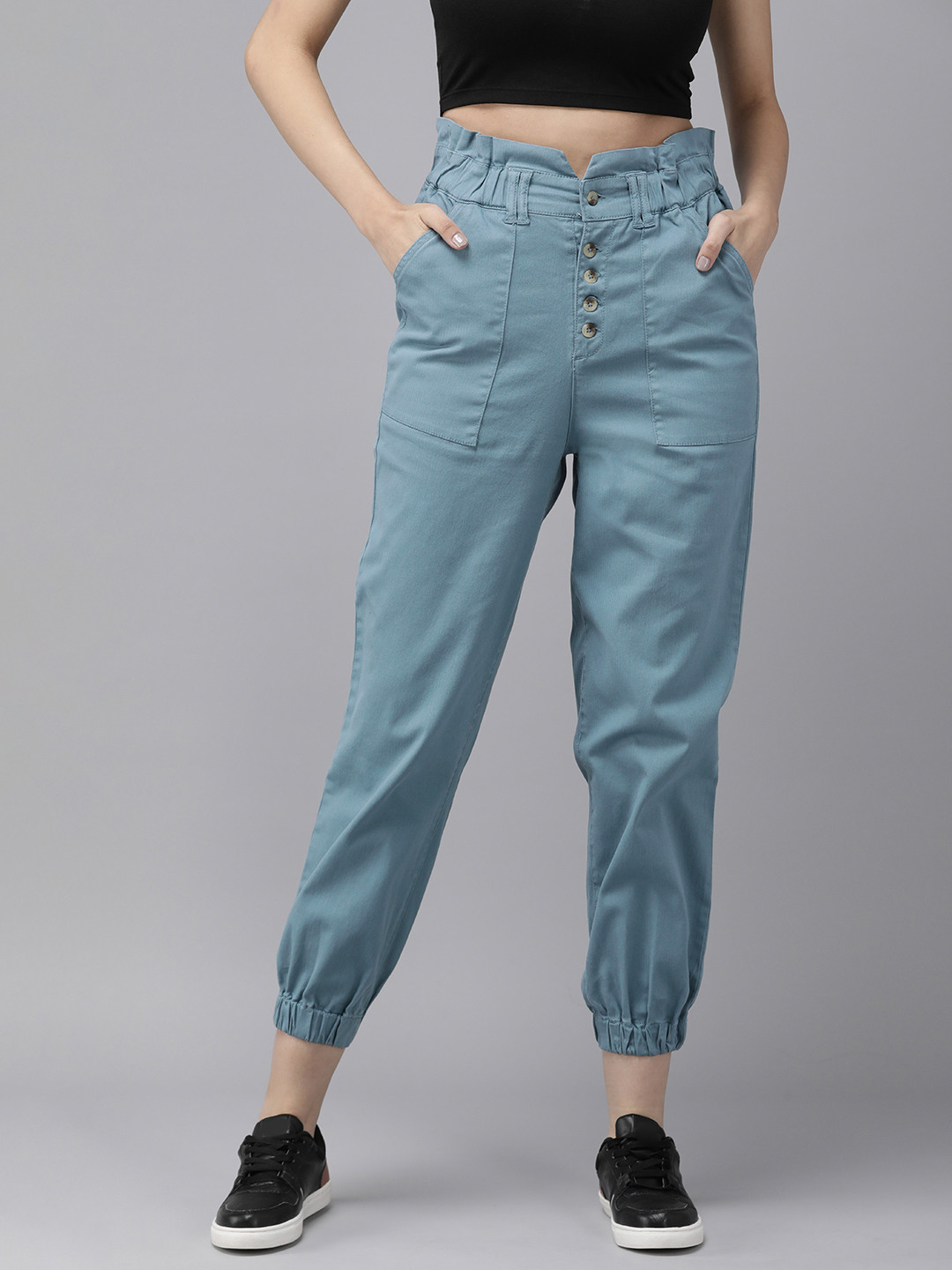 

The Roadster Life Co. Women Mid-Rise Joggers, Blue