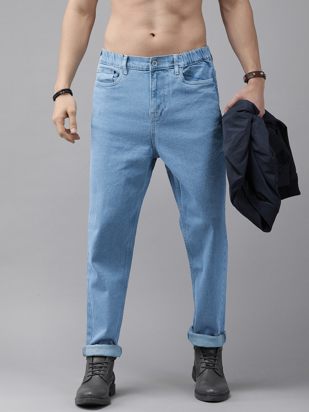 

The Roadster Lifestyle Co Men Blue Relaxed Fit Mid-Rise Stretchable Jeans