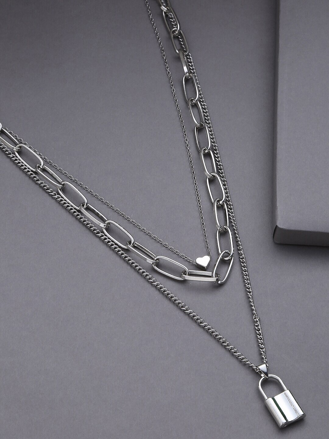 

Jewels Galaxy Silver-Toned Silver-Plated Necklace