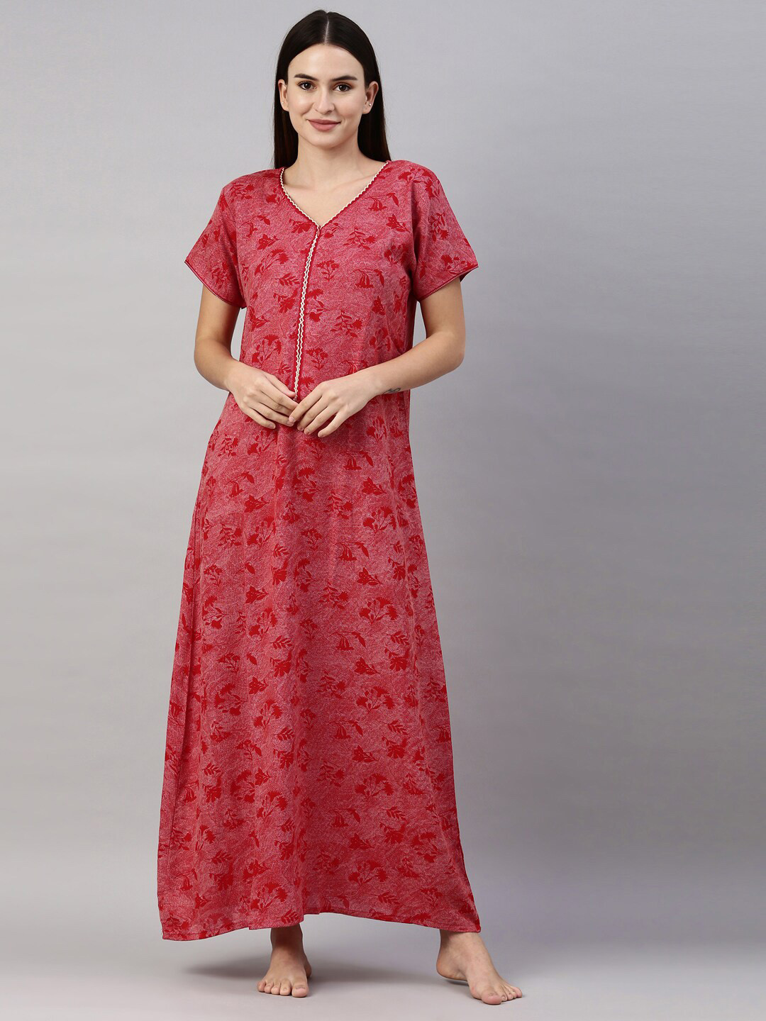 

GOLDSTROMS Red Printed Maxi Nightdress