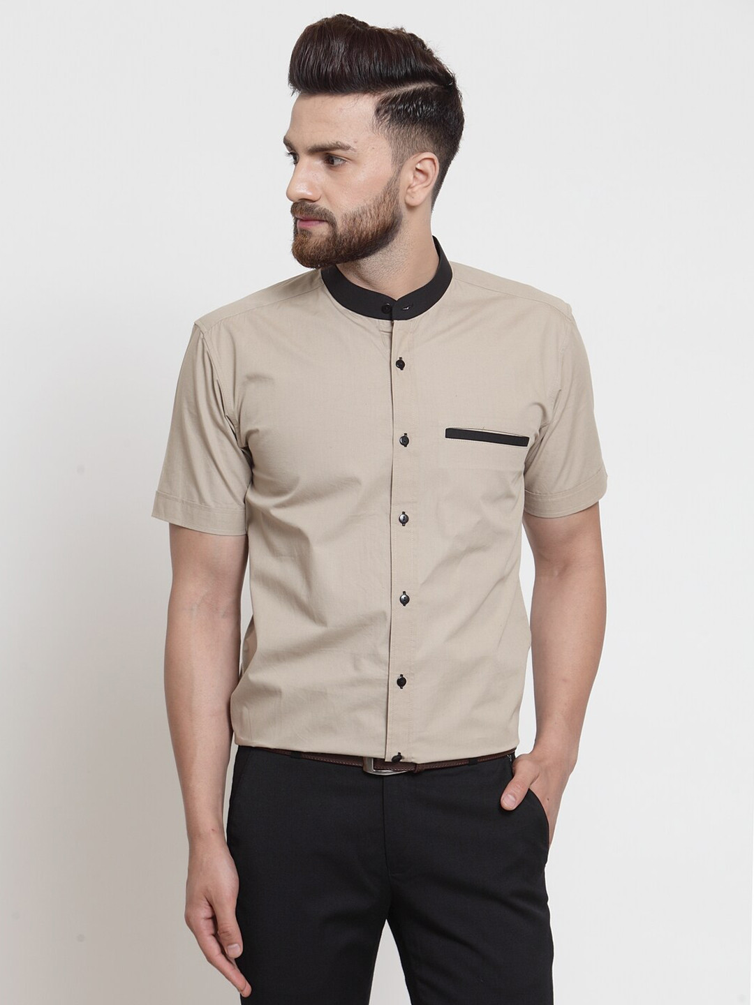 

WESTCLO Men Beige Slim Fit Casual Shirt