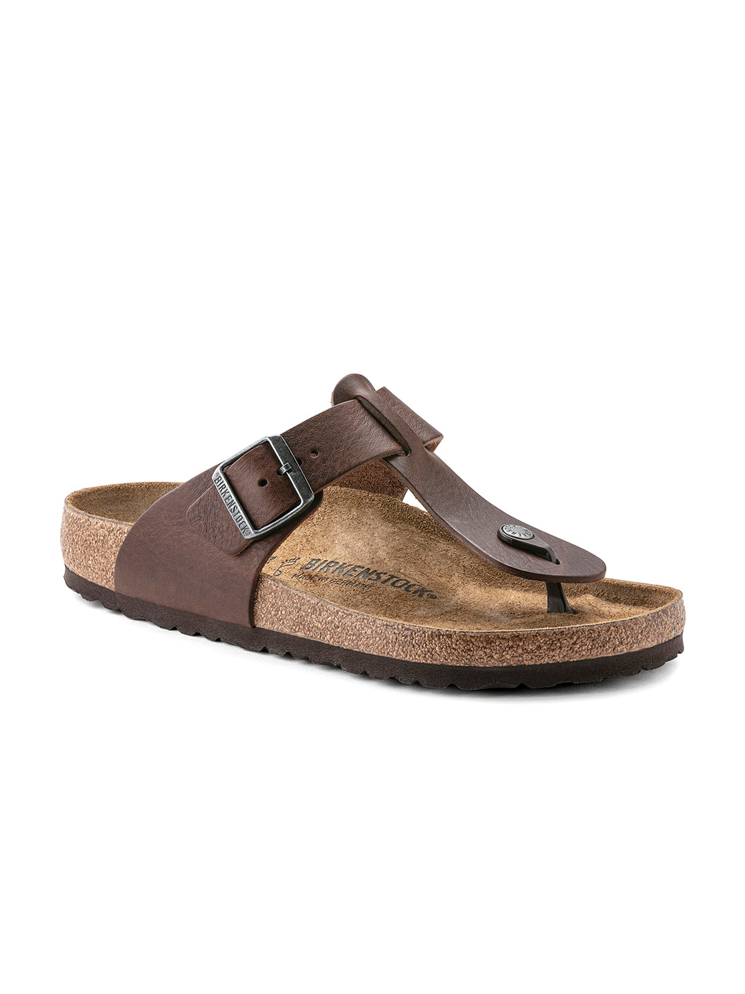 

Birkenstock Men Brown Regular Width Medina Thong Flip-Flops