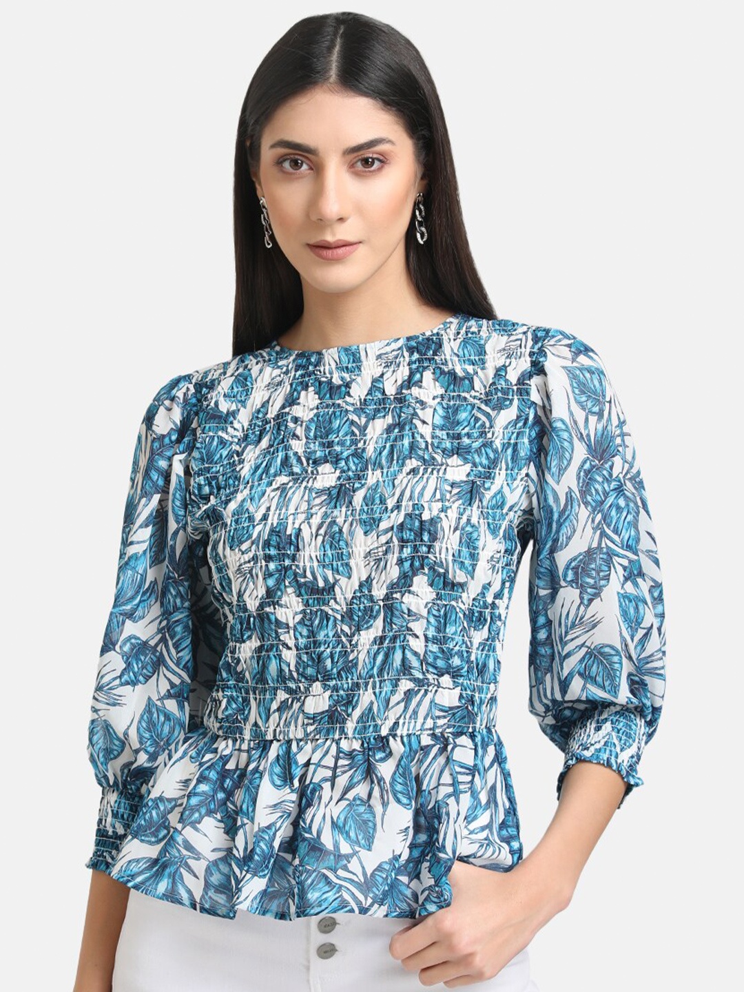 

Kazo Blue Floral Print Top