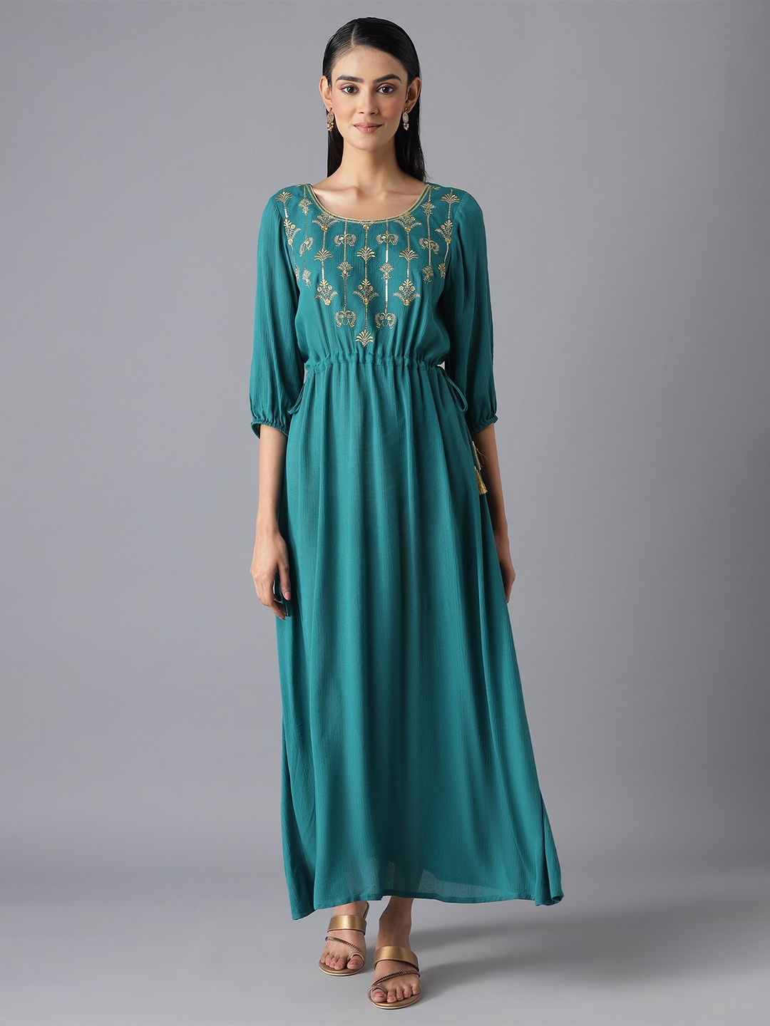 

AURELIA Festive Floral Print Dress, Green