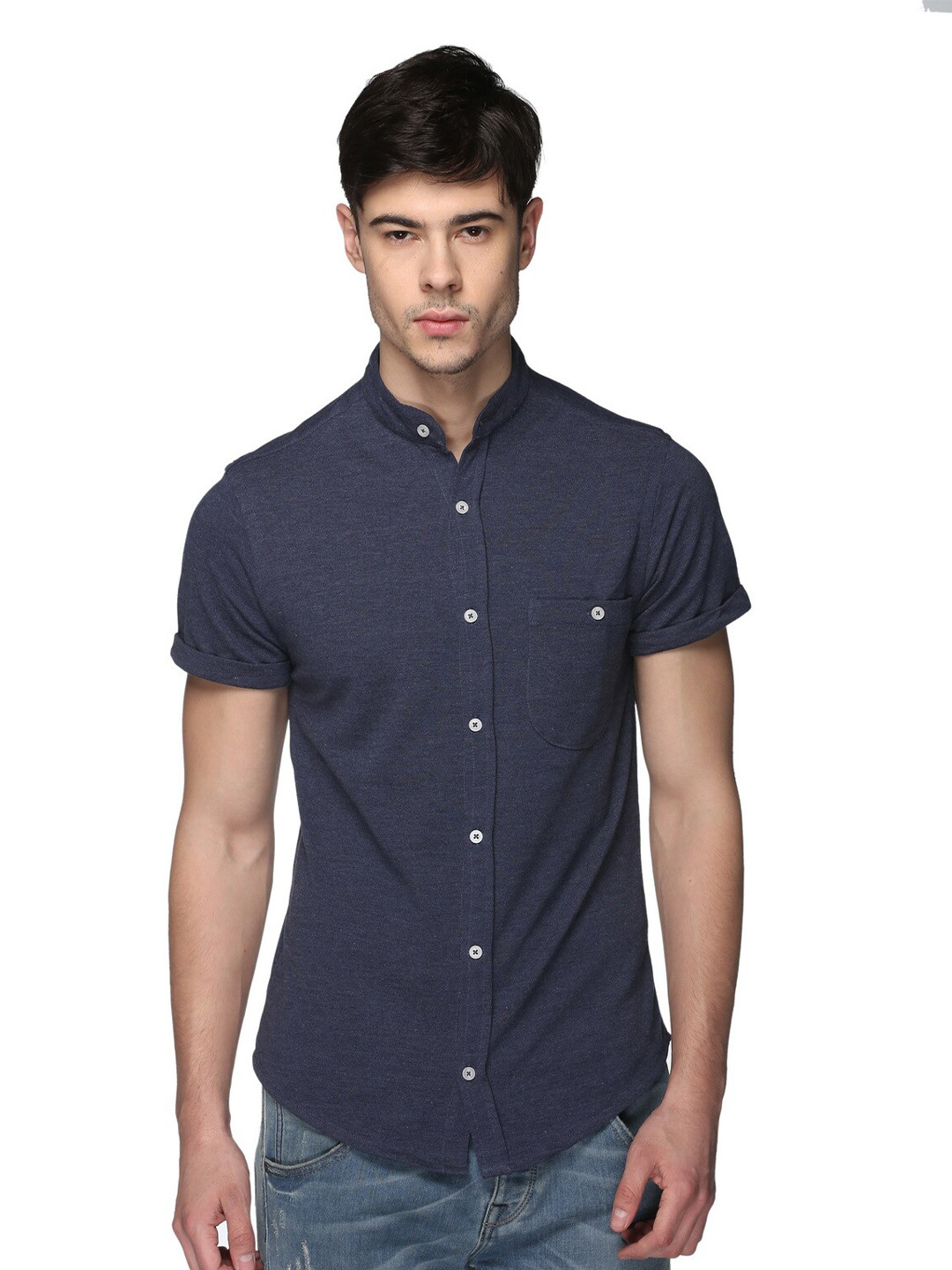 

Club York Men Navy Blue Cotton Casual Shirt