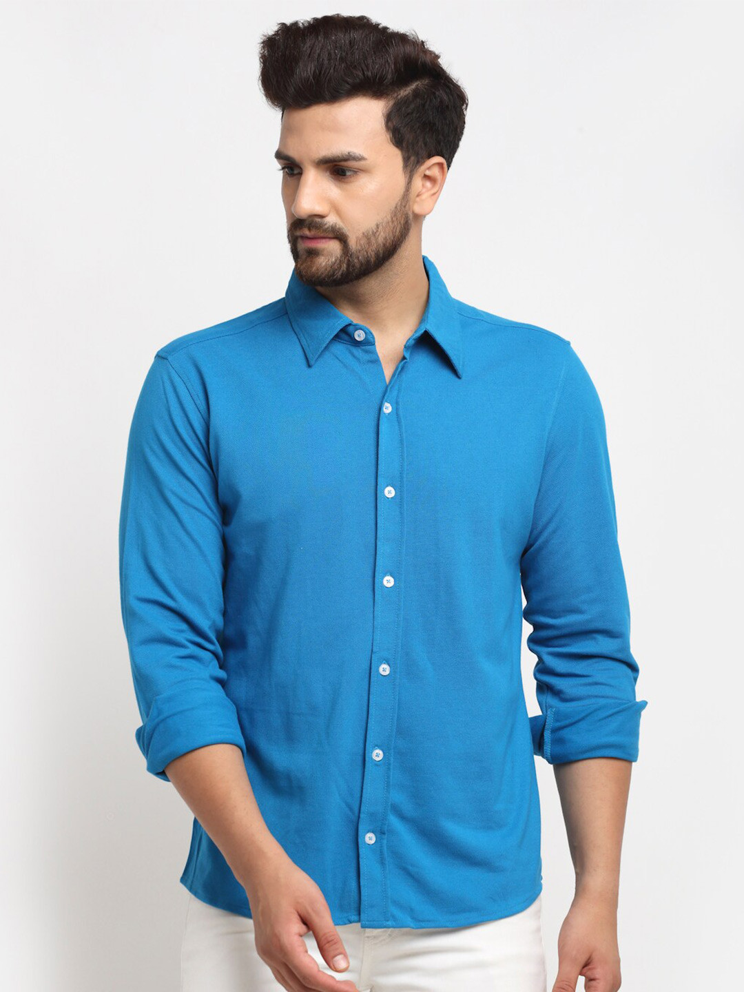 

Club York Men Blue Cotton Casual Shirt