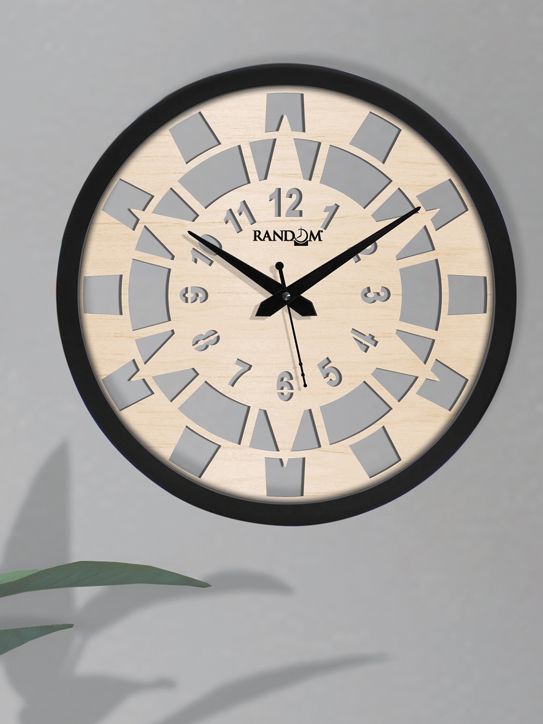 

RANDOM Cream-Coloured & Black Contemporary Wall Clock
