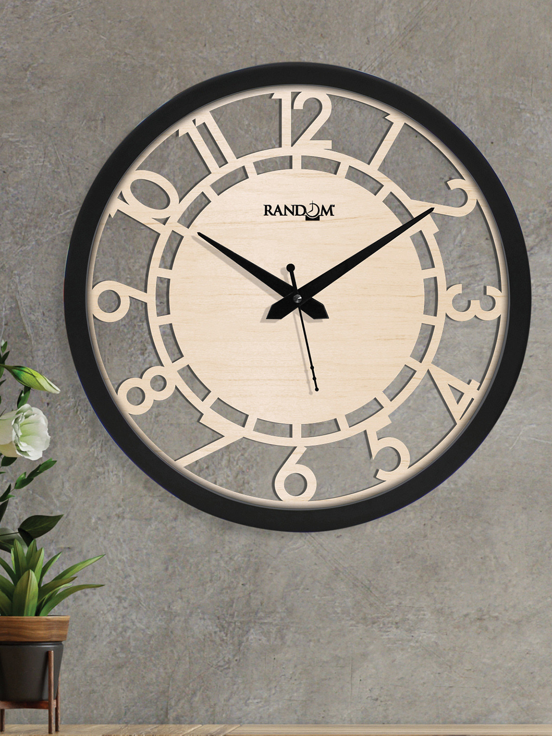 

RANDOM Cream-Coloured & Black 12 Inch Analogue Wall Clock