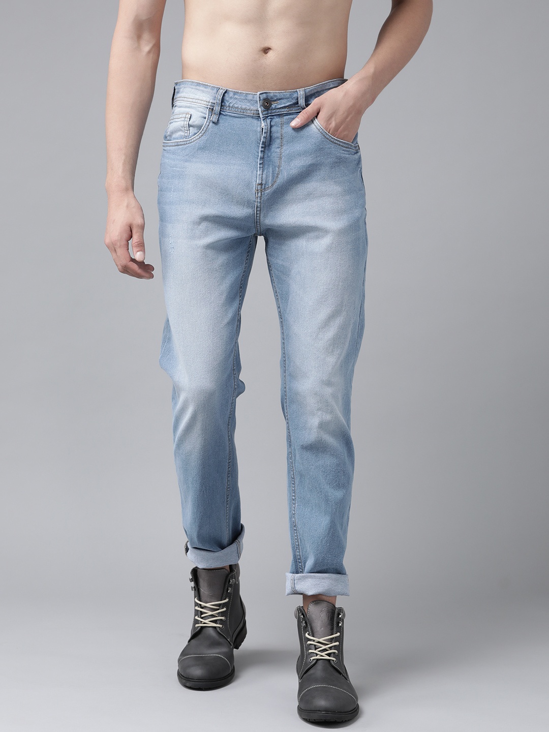

Roadster Men Blue Relaxed Tapered Fit Light Fade Stretchable Jeans
