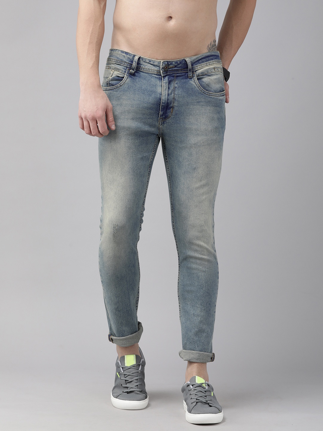 

Roadster Men Blue Skinny Fit Mid Rise Heavy Fade Stretchable Jeans