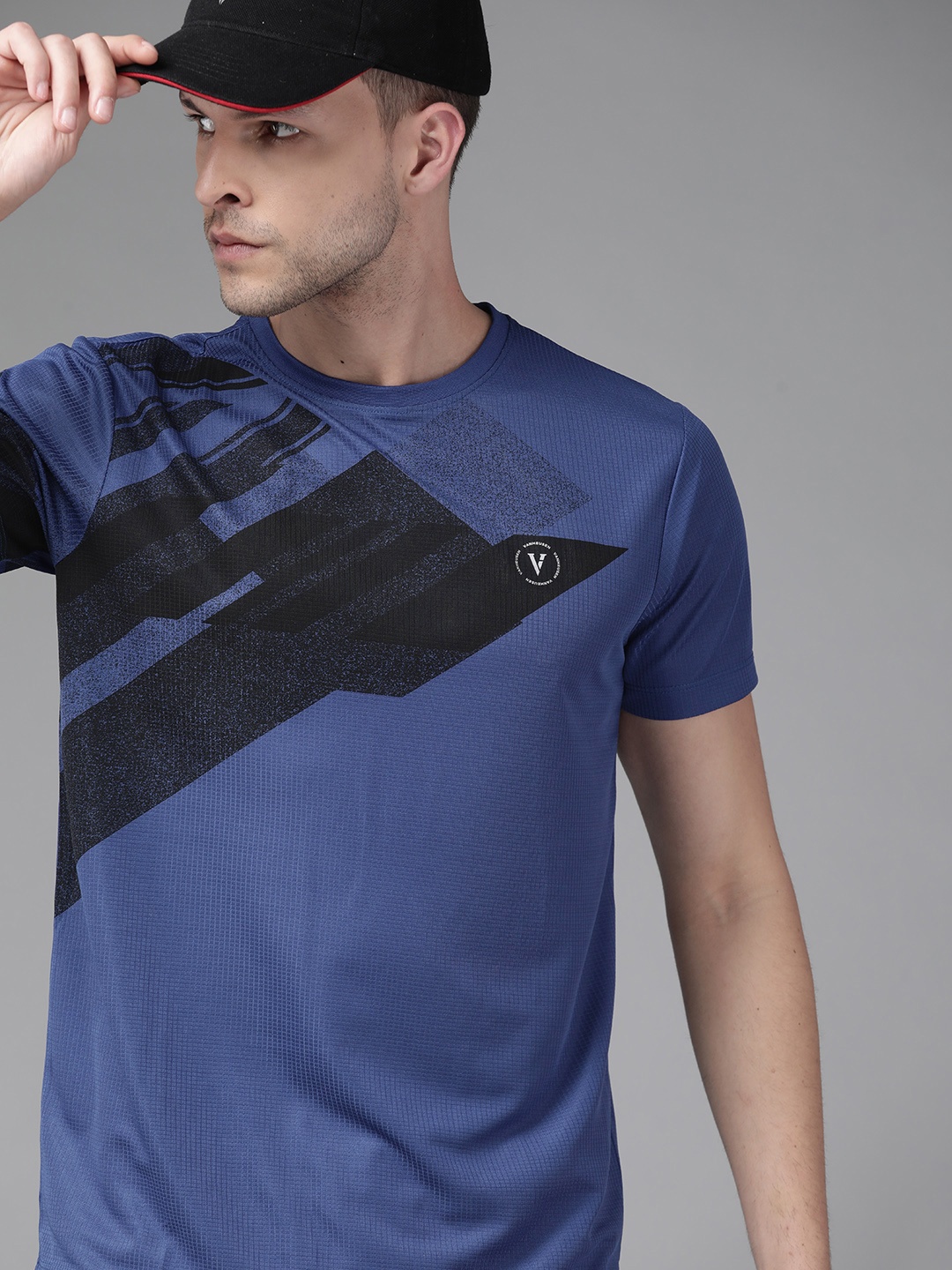 

Van Heusen Flex Active Fit Waffle Knit Placement Print Training T-shirt, Blue