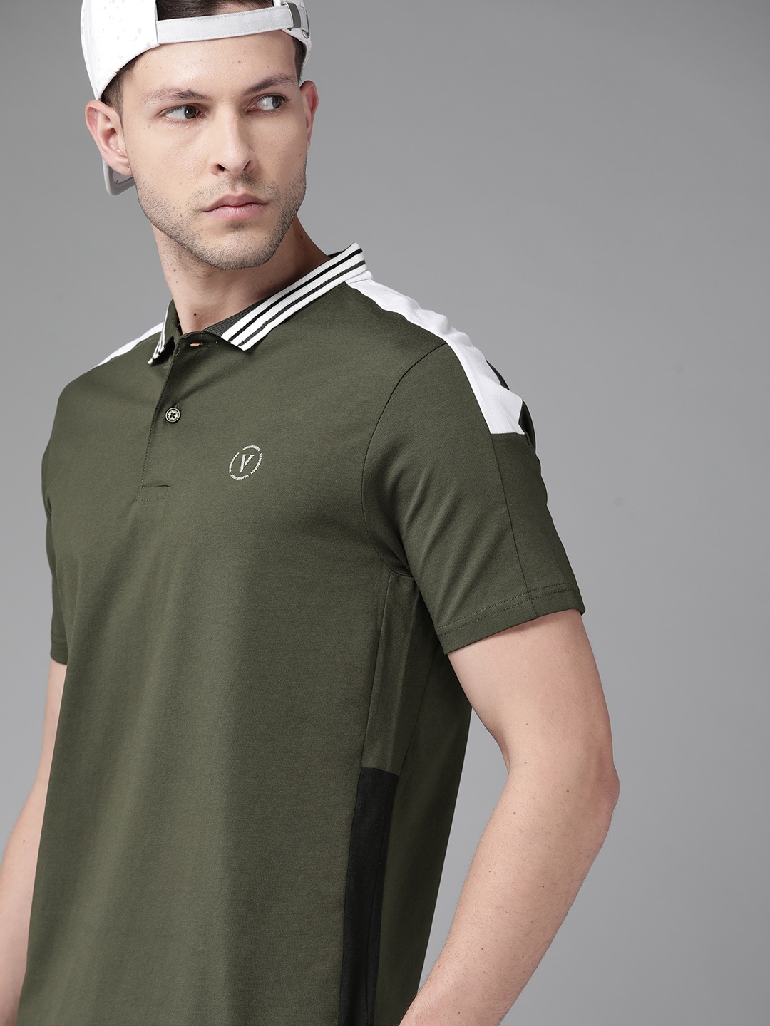 

Van Heusen Flex Men Olive Green Polo Collar Active Fit T-shirt