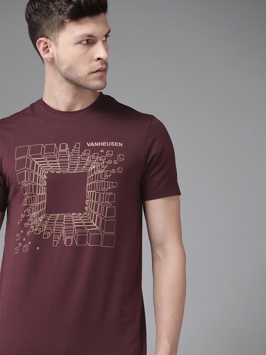 

Van Heusen Flex Pure Cotton Printed Training T-shirt, Maroon