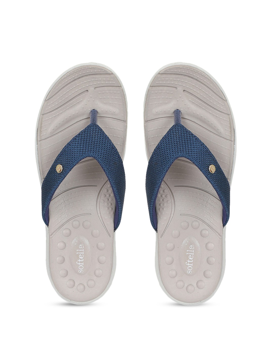 

Zyla Women Navy Blue T-Strap Flats